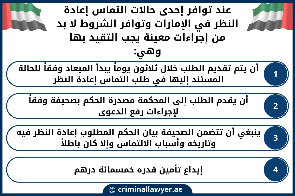 عند توافر إحدى حالات التماس إعادة النظر في الإمارات