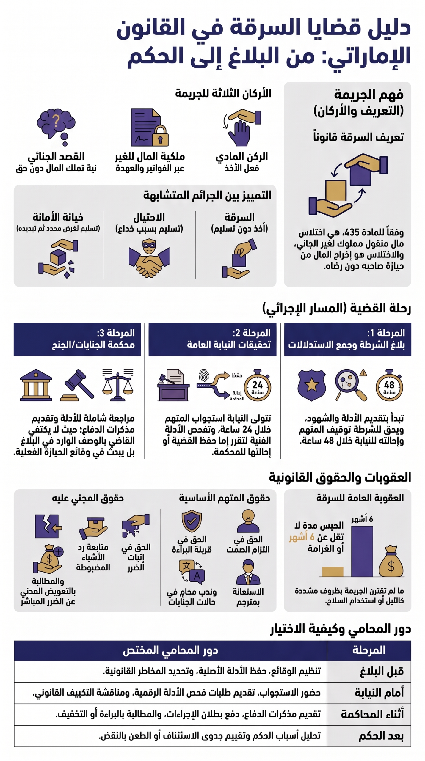دليل قضايا السرقة بالقانون الإماراتي
